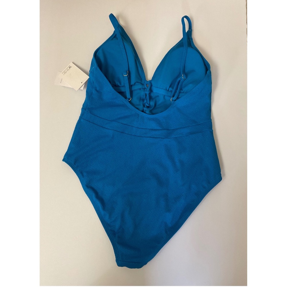 Jessica Simpson One Piece Swimsuit Women Large Lake Blue - Picture 2 of 5